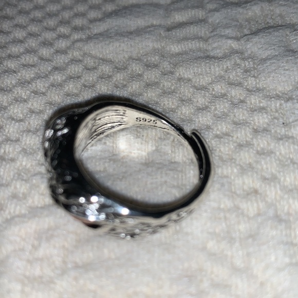 🚨🎉SOLD ELSEWHERE!🎉🚨Sterling Silver S925 Orange Owl Eyes Adjustable Ring - Picture 5 of 5